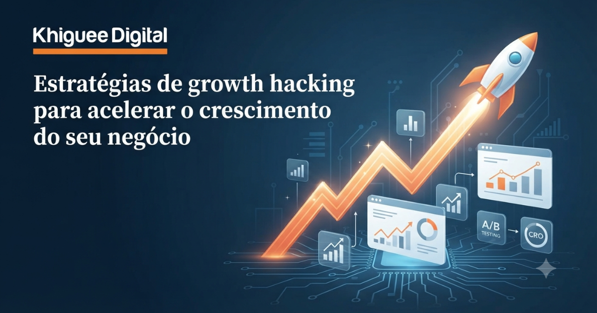 Gráfico de crescimento exponencial e estratégias de growth hacking para empresa