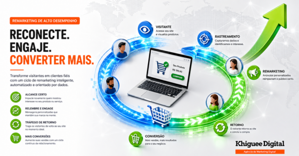 como criar campanhas de remarketing de alta conversão com estratégias de tráfego pago na Khiguee Digital.